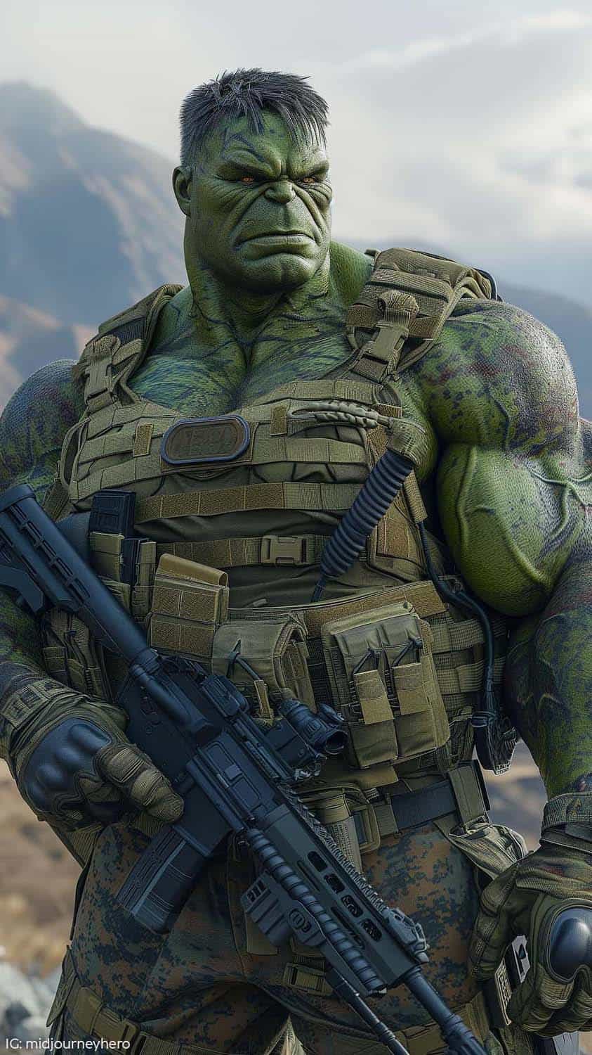 Hulk as US Marine Soldier Wallpaper HD
