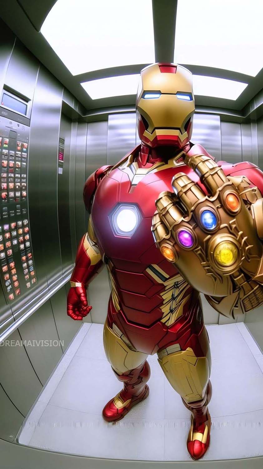 Iron Man in Elevator Wallpaper HD