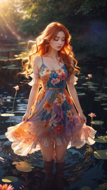 Redhead Girl in Nature Wallpaper HD