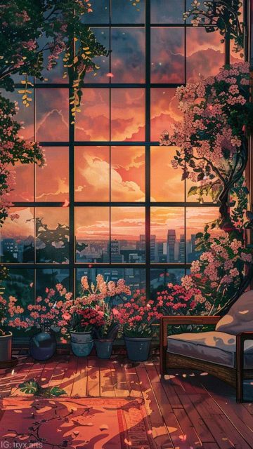 Window Flowers Aesthetic Wallpaper HD